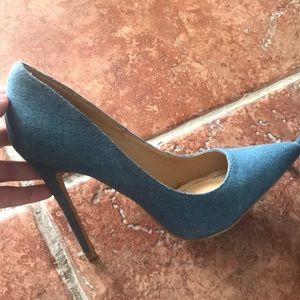 Denim heels